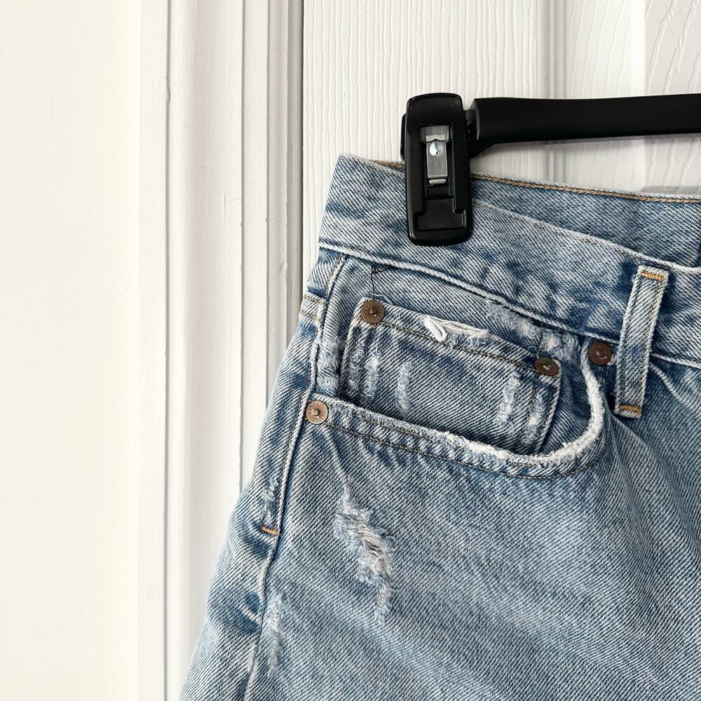 Agolde Parker Vintage Distressed Cut Off Denim Shorts in Swapmeet 26 - Picture 14 of 14